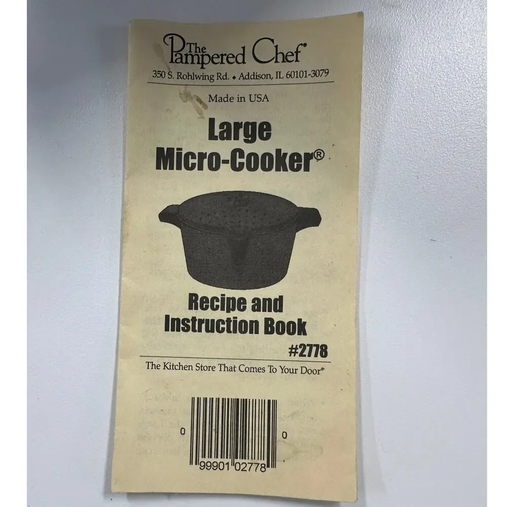 Pampered Chef Black Large 2Qt Micro Cooker Rice Veggie Steamer Strainer
